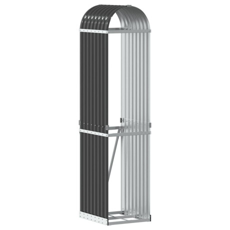 vidaXL Haardhoutopslag 40x45x170 cm gegalvaniseerd staal antraciet afbeelding2 - 1