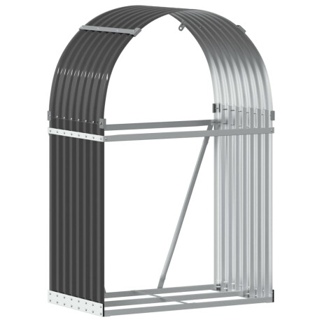 vidaXL Haardhoutopslag 80x45x120 cm gegalvaniseerd staal antraciet afbeelding2 - 1