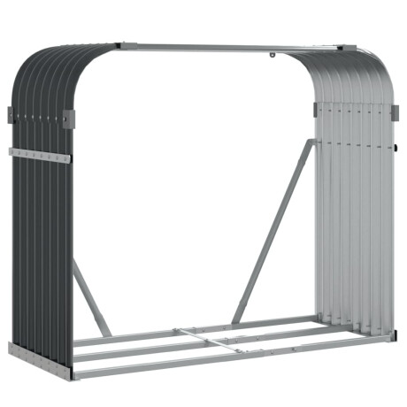 vidaXL Haardhoutopslag 120x45x100 cm gegalvaniseerd staal antraciet afbeelding2 - 1