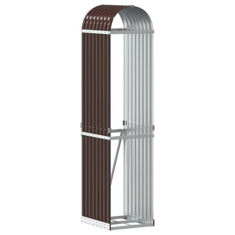 vidaXL Haardhoutopslag 40x45x170 cm gegalvaniseerd staal bruin afbeelding2 - 1