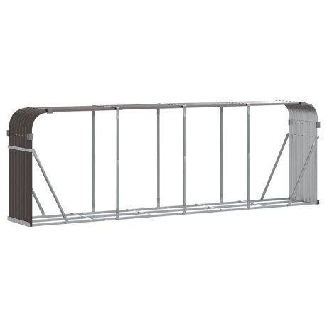 vidaXL Haardhoutopslag 300x45x100 cm gegalvaniseerd staal bruin afbeelding2 - 1
