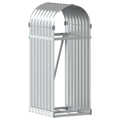 vidaXL Haardhoutopslag 40x45x100 cm gegalvaniseerd staal zilverkleurig afbeelding2 - 1