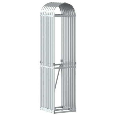 vidaXL Haardhoutopslag 40x45x170 cm gegalvaniseerd staal zilverkleurig afbeelding2 - 1