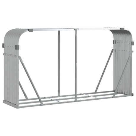 vidaXL Haardhoutopslag 180x45x100 cm gegalvaniseerd staal zilverkleur afbeelding2 - 1