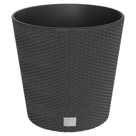 vidaXL Plantenbak uitneembare bak rattan-look 35/37,5 L PP antraciet afbeelding2 - 1