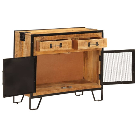 vidaXL Dressoir 80x31x66 cm massief ruw mangohout en metaal afbeelding2 - 1