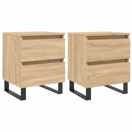 vidaXL Nachtkastjes 2 st 40x35x50 cm sonoma eikenkleurig afbeelding2 - 1