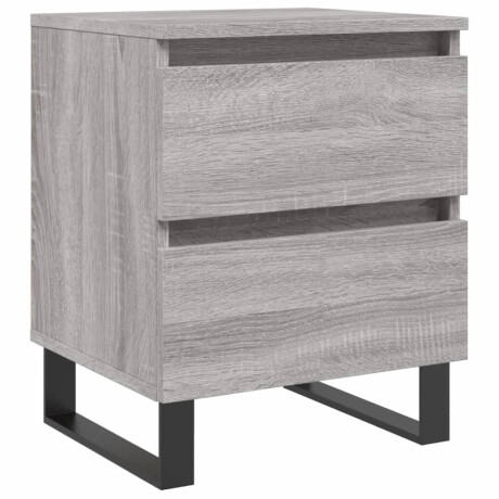 vidaXL Nachtkastje 40x35x50 cm bewerkt hout grijs sonoma eikenkleurig afbeelding2 - 1