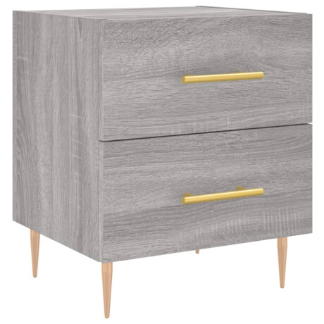 vidaXL Nachtkastje 40x35x47,5 cm bewerkt hout grijs sonoma eikenkleur afbeelding2 - 1