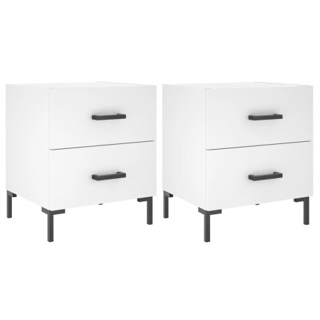 vidaXL Nachtkastjes 2 st 40x35x47,5 cm bewerkt hout wit afbeelding2 - 1
