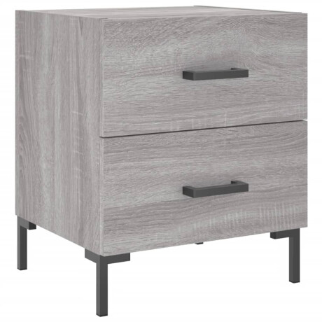 vidaXL Nachtkastje 40x35x47,5 cm bewerkt hout grijs sonoma eikenkleur afbeelding2 - 1