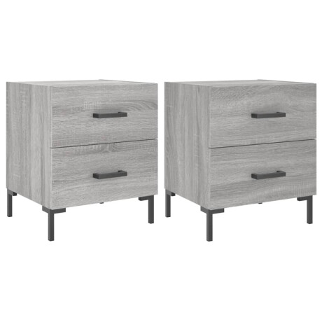 vidaXL Nachtkastjes 2 st 40x35x47,5 cm bewerkt hout grijs sonoma eiken afbeelding2 - 1