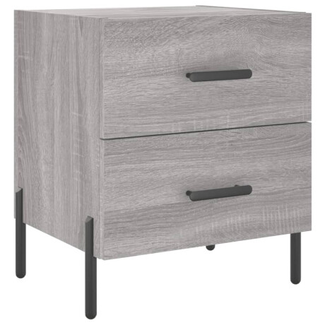 vidaXL Nachtkastje 40x35x47,5 cm bewerkt hout grijs sonoma eikenkleur afbeelding2 - 1
