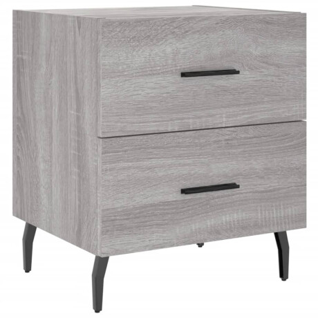 vidaXL Nachtkastje 40x35x47,5 cm bewerkt hout grijs sonoma eikenkleur afbeelding2 - 1
