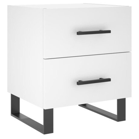 vidaXL Nachtkastje 40x35x47,5 cm bewerkt hout wit afbeelding2 - 1