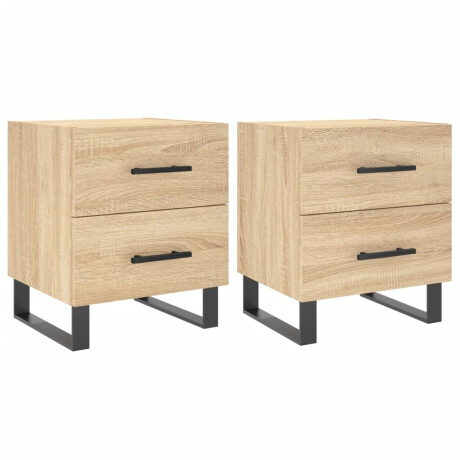 vidaXL Nachtkastjes 2 st 40x35x47,5 cm bewerkt hout sonoma eikenkleur afbeelding2 - 1