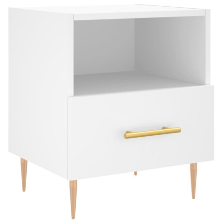 vidaXL Nachtkastje 40x35x47,5 cm bewerkt hout wit afbeelding2 - 1