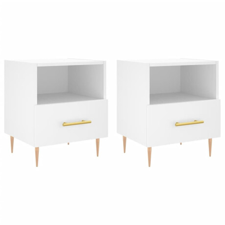 vidaXL Nachtkastjes 2 st 40x35x47,5 cm bewerkt hout wit afbeelding2 - 1