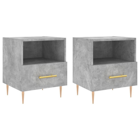 vidaXL Nachtkastjes 2 st 40x35x47,5 cm bewerkt hout betongrijs afbeelding2 - 1
