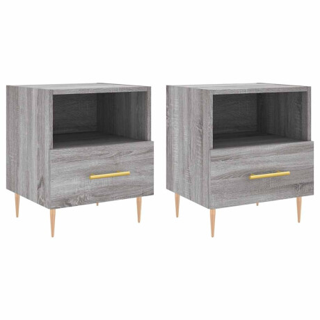 vidaXL Nachtkastjes 2 st 40x35x47,5 cm bewerkt hout grijs sonoma eiken afbeelding2 - 1