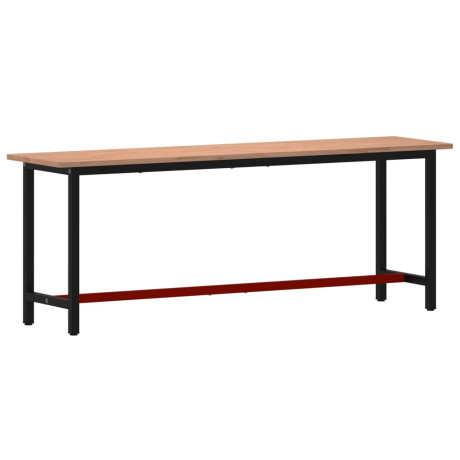 vidaXL Werkbank 220x55x81,5 cm massief beukenhout en metaal afbeelding2 - 1