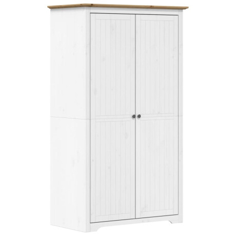 vidaXL Kledingkast BODO 99x53,5x173 cm massief grenenhout wit bruin afbeelding2 - 1