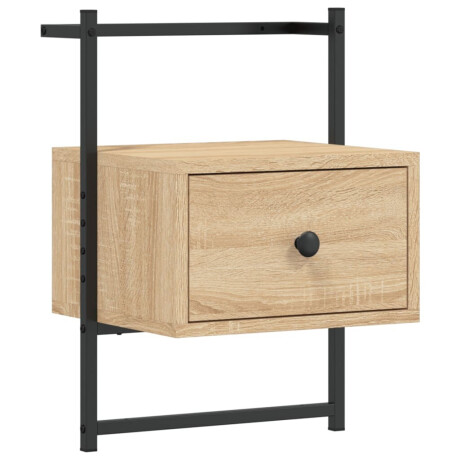 vidaXL Nachtkastje wandgemonteerd 35x30x51 cm hout sonoma eikenkleurig afbeelding2 - 1