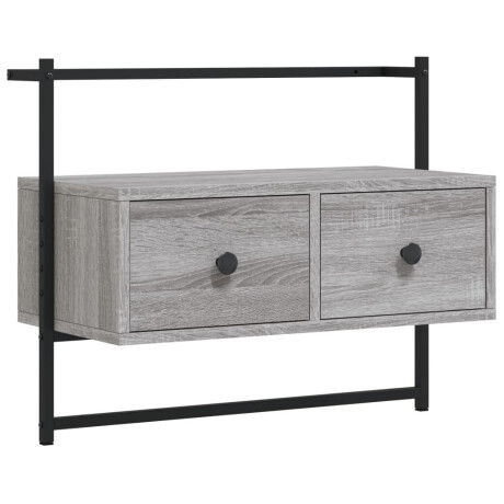 vidaXL Tv-meubel wandgemonteerd 60,5x30x51 cm hout grijs sonoma eiken afbeelding2 - 1