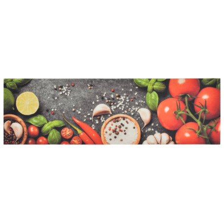 vidaXL Keukenmat wasbaar groenteprint 45x150 cm fluweel afbeelding2 - 1