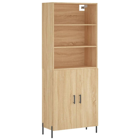 vidaXL Hoge kast 69,5x34x180 cm bewerkt hout sonoma eikenkleurig afbeelding2 - 1