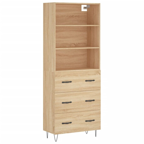 vidaXL Hoge kast 69,5x34x180 cm bewerkt hout sonoma eikenkleurig afbeelding2 - 1