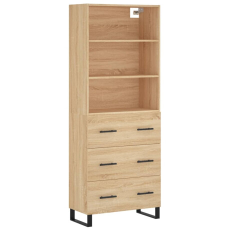 vidaXL Hoge kast 69,5x34x180 cm bewerkt hout sonoma eikenkleurig afbeelding2 - 1