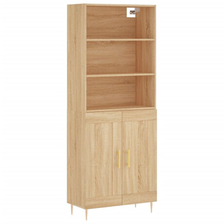 vidaXL Hoge kast 69,5x34x180 cm bewerkt hout sonoma eikenkleurig afbeelding2 - 1