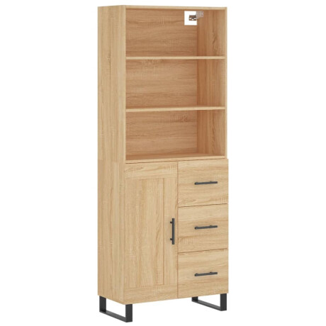 vidaXL Hoge kast 69,5x34x180 cm bewerkt hout sonoma eikenkleurig afbeelding2 - 1
