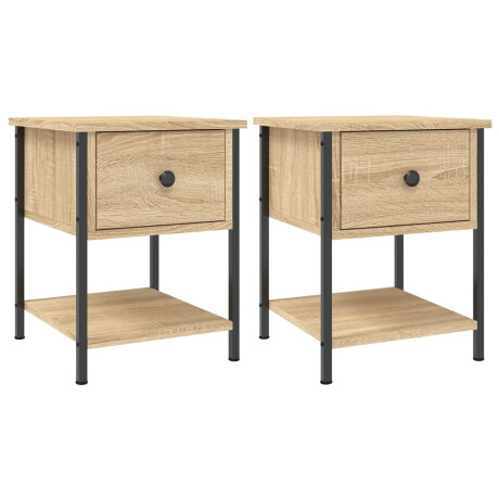 vidaXL Nachtkastjes 2 st 34x35,5x45 cm sonoma eikenkleurig afbeelding2 - 1