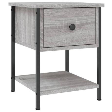 vidaXL Nachtkastje 34x35,5x45 cm bewerkt hout grijs sonoma eikenkleur afbeelding2 - 1