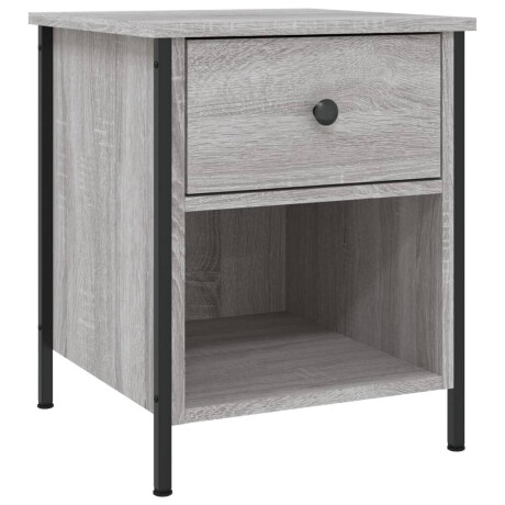 vidaXL Nachtkastje 40x42x50 cm bewerkt hout grijs sonoma eikenkleurig afbeelding2 - 1