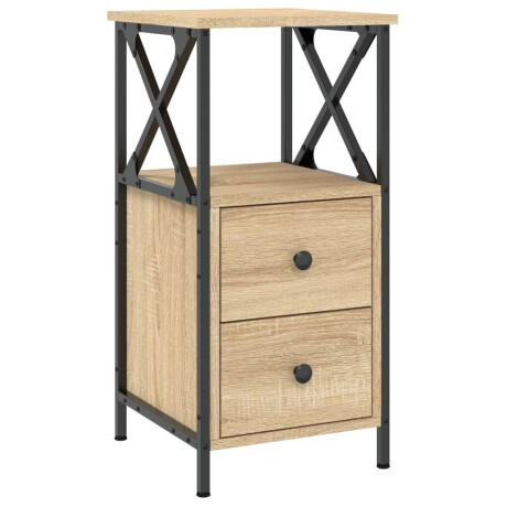 vidaXL Nachtkastje 34x35,5x70 cm bewerkt hout sonoma eikenkleurig afbeelding2 - 1