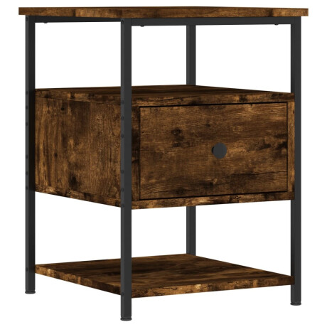 vidaXL Nachtkastje 40x42x56 cm bewerkt hout gerookt eikenkleurig afbeelding2 - 1