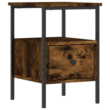 vidaXL Nachtkastje 34x36x50 cm bewerkt hout gerookt eikenkleurig afbeelding2 - 1