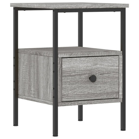 vidaXL Nachtkastje 34x36x50 cm bewerkt hout grijs sonoma eikenkleurig afbeelding2 - 1