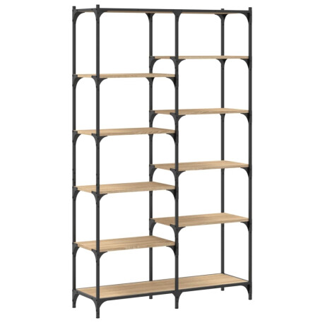 vidaXL Boekenrek 100x32x170 cm bewerkt hout en ijzer sonoma eikenkleur afbeelding2 - 1