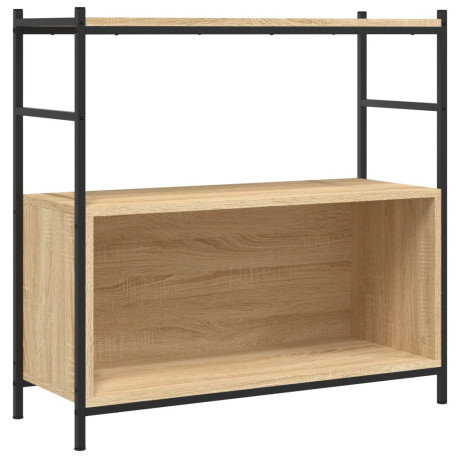 vidaXL Boekenrek 80x30x78,5 cm bewerkt hout en ijzer sonoma eikenkleur afbeelding2 - 1