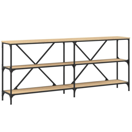 vidaXL Wandtafel 180x30x75 cm bewerkt hout en ijzer sonoma eikenkleur afbeelding2 - 1