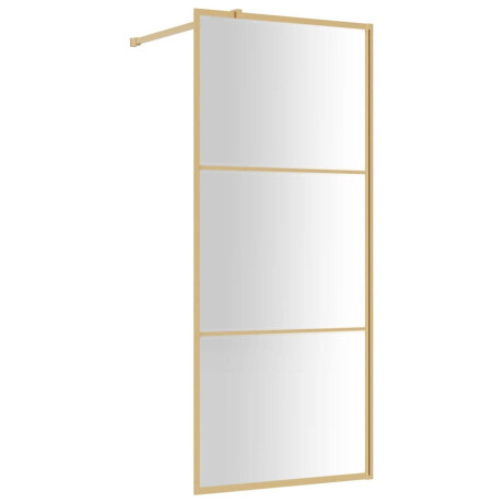 vidaXL Inloopdouchewand transparant 90x195 cm ESG-glas goudkleurig afbeelding2 - 1