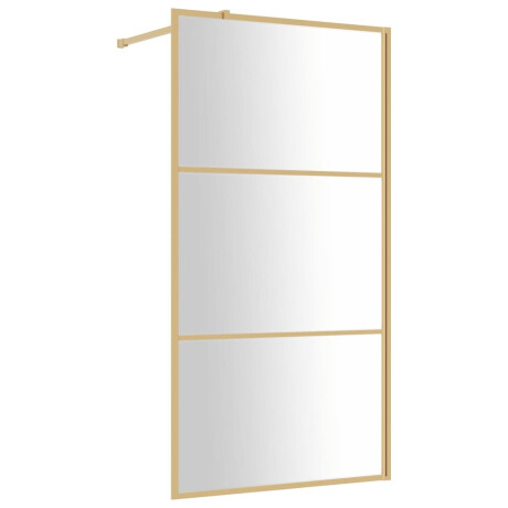 vidaXL Inloopdouchewand transparant 100x195 cm ESG-glas goudkleurig afbeelding2 - 1