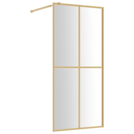 vidaXL Inloopdouchewand transparant 90x195 cm ESG-glas goudkleurig afbeelding2 - 1