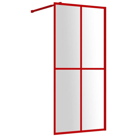 vidaXL Inloopdouchewand transparant 100x195 cm ESG-glas rood afbeelding2 - 1