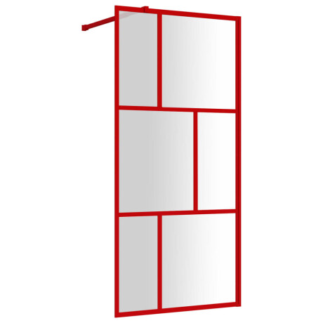 vidaXL Inloopdouchewand transparant 80x195 cm ESG-glas rood afbeelding2 - 1