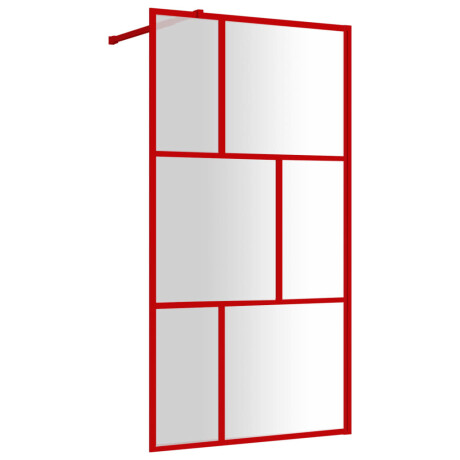 vidaXL Inloopdouchewand transparant 100x195 cm ESG-glas rood afbeelding2 - 1